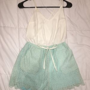 Satin and lace romper